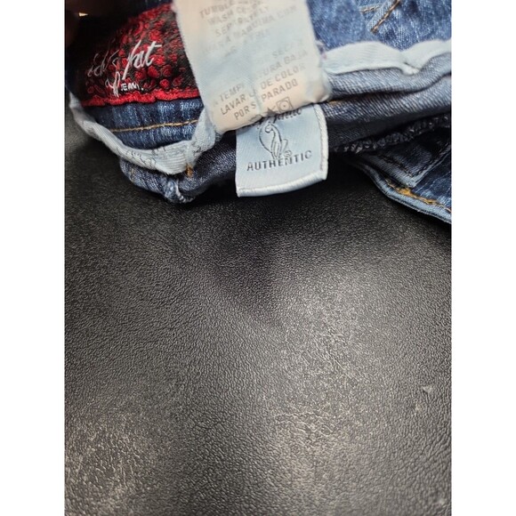 VTG Baby Phat Jeans Womens Size 14 Blue Denim Stretch Cuffed Straight Leg Capris - Picture 6 of 6